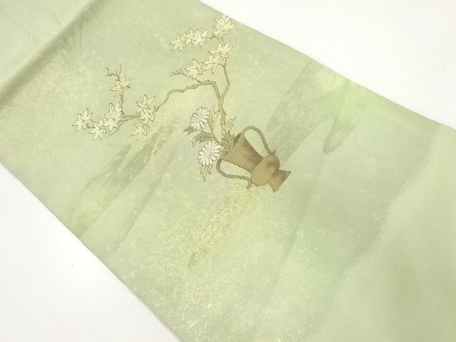 JAPANESE NAGOYA OBI / WOVEN FLOWER VASE